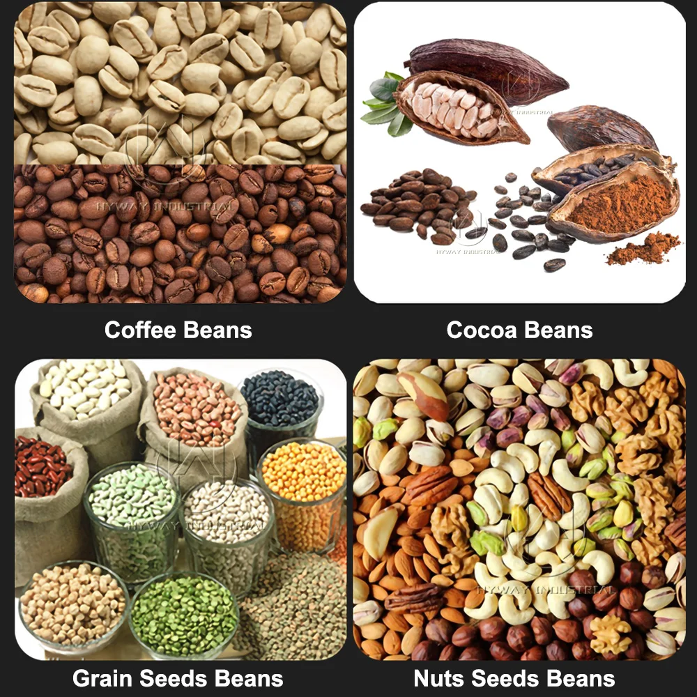 Torréfacteur d'arachide de style GPL de torréfacteur de noix de fève de cacao de 50 kg/h