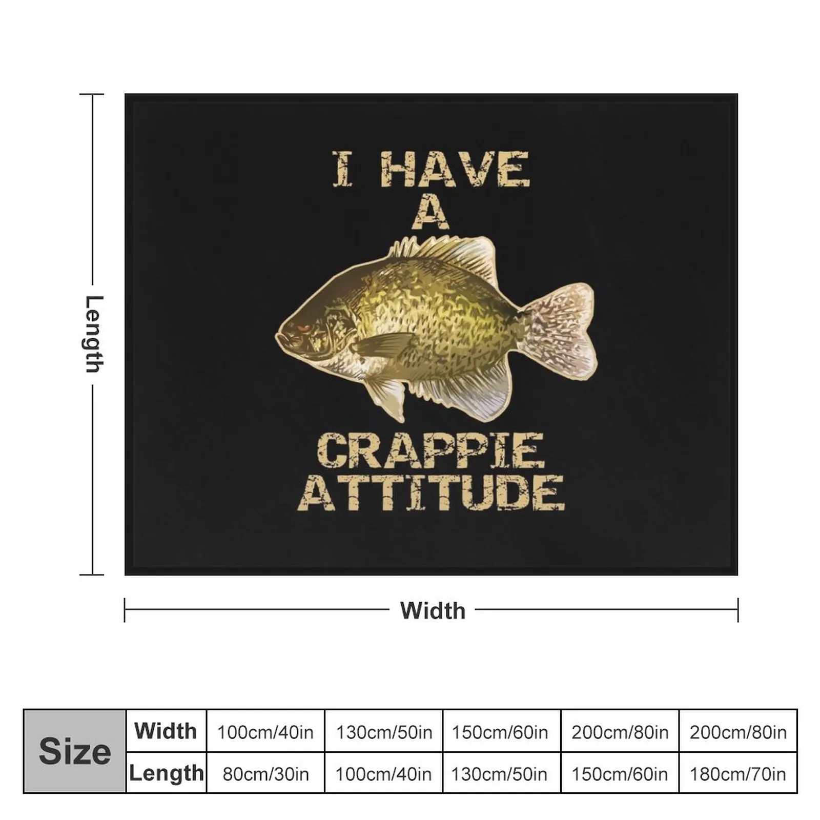 I Have A Crappie Attitude Crappie Fishing Throw Blanket wednesday Camping Baby Blankets