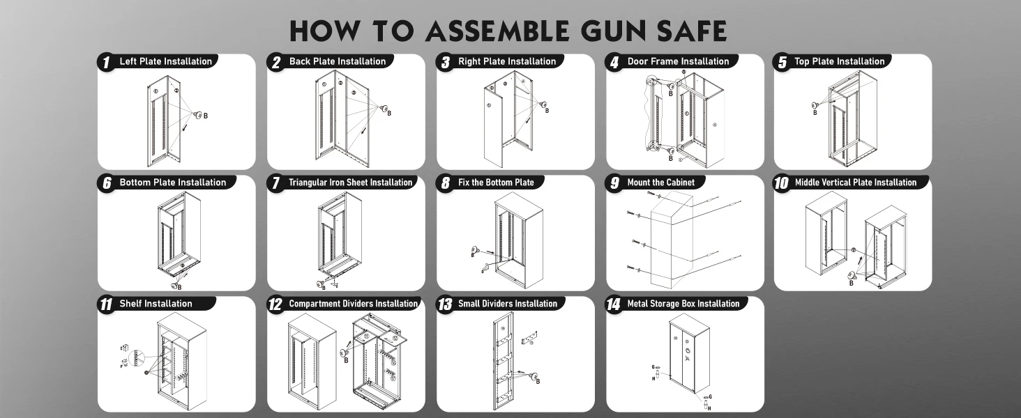 30-40 Large Gun Safe for Rifles and Pistols, Unassembled Digital Gun Safe, Rifle Safe with LCD Keypad and Adjustable Shlef