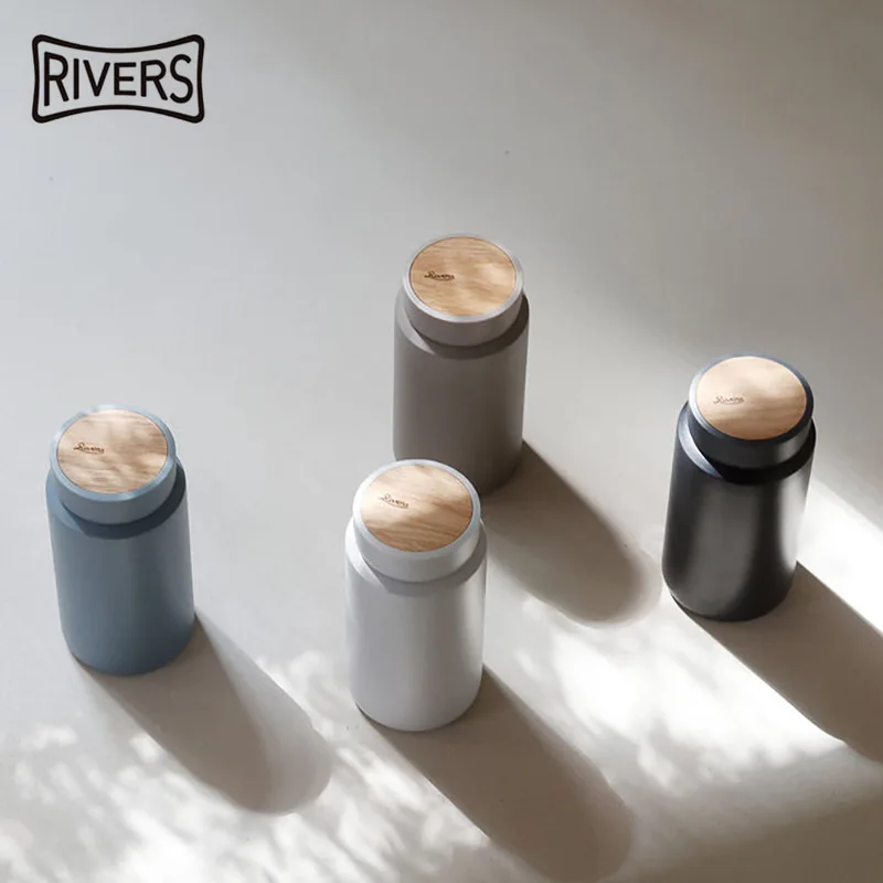 Japan RIVERS MOKU double-layer stainless steel thermos cup, cold autumn and winter Japanese lightweight water cup log lid