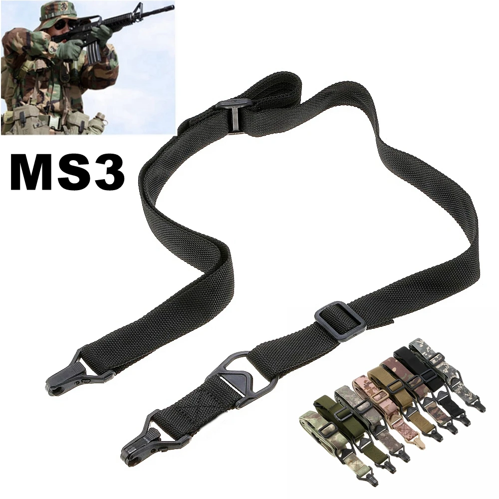 

MS3 Tactical Rifles Carry 2 Points Sling Adjustable Nylon Shoulder Strap Airsoft Gun Belt Rope Military Tactique Accessoires