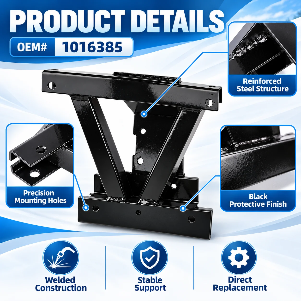 Club Car Golf Cart Steering Gear Mounting Bracket OEM#1016385, Electric Sightseeing Car Steering Box Support Frame