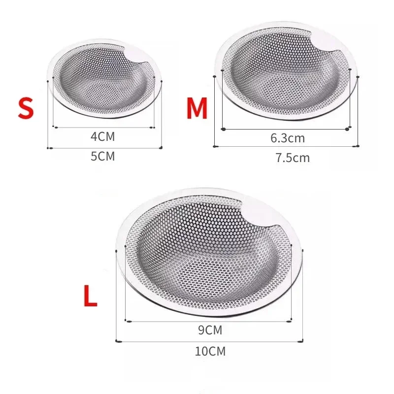 1Pcs Kitchen Sink Filter Stainless Steel Mesh Sink Strainer Filter Bathroom Sink Strainer Drain Hole Filter Trap Waste Screen