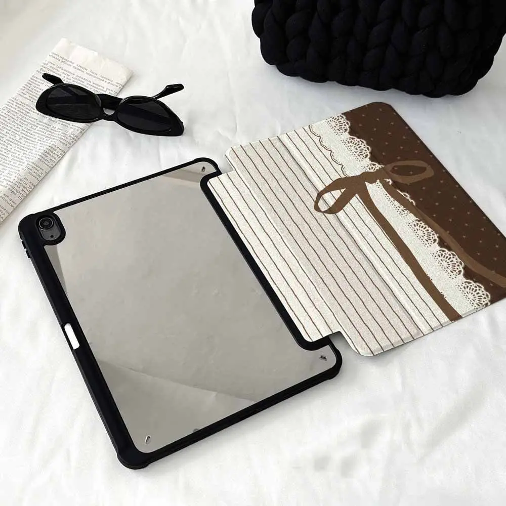 Retro Polka Dot lLce Butterfly Mirror For iPad 11th A16 10 9 8 7 5 Pro 13 11 M5 M4 M3 M2 12.9'' Air  4 3 2 1 Mini 7 6 Cover