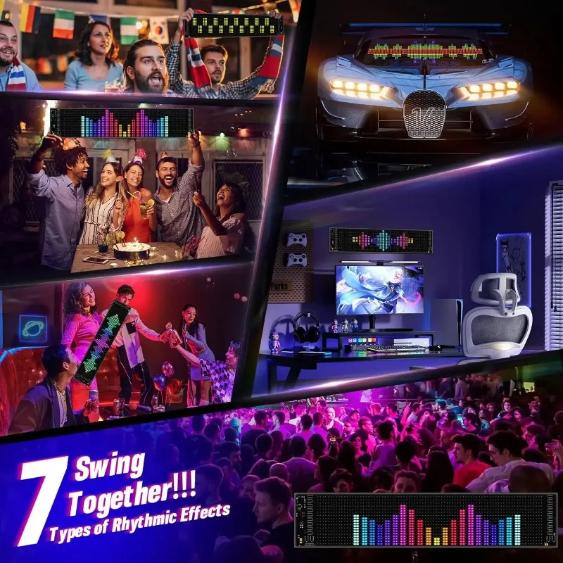 Smart Control LED DIY Sign for Car Truck Shop Bar Concert Vanesa Flexible Digital Display, Devil Eyes Light for Windshield