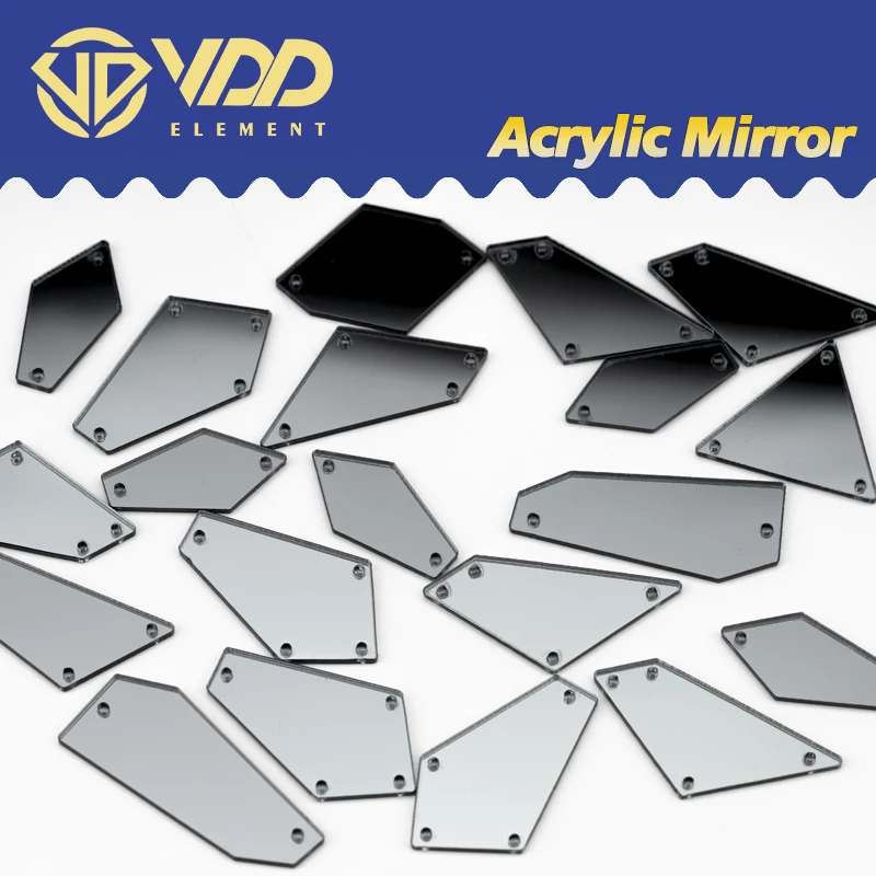 VDD 60/200Pcs formato della miscela specchio acrilico grigio strass per cucire cucire su artigianato fai da te posteriore piatta pietre per cucire