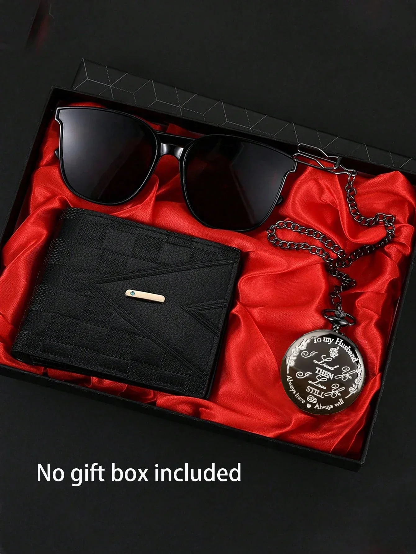 Necklace English Character European and American Fashion Engraved Quartz Pocket Watch Set