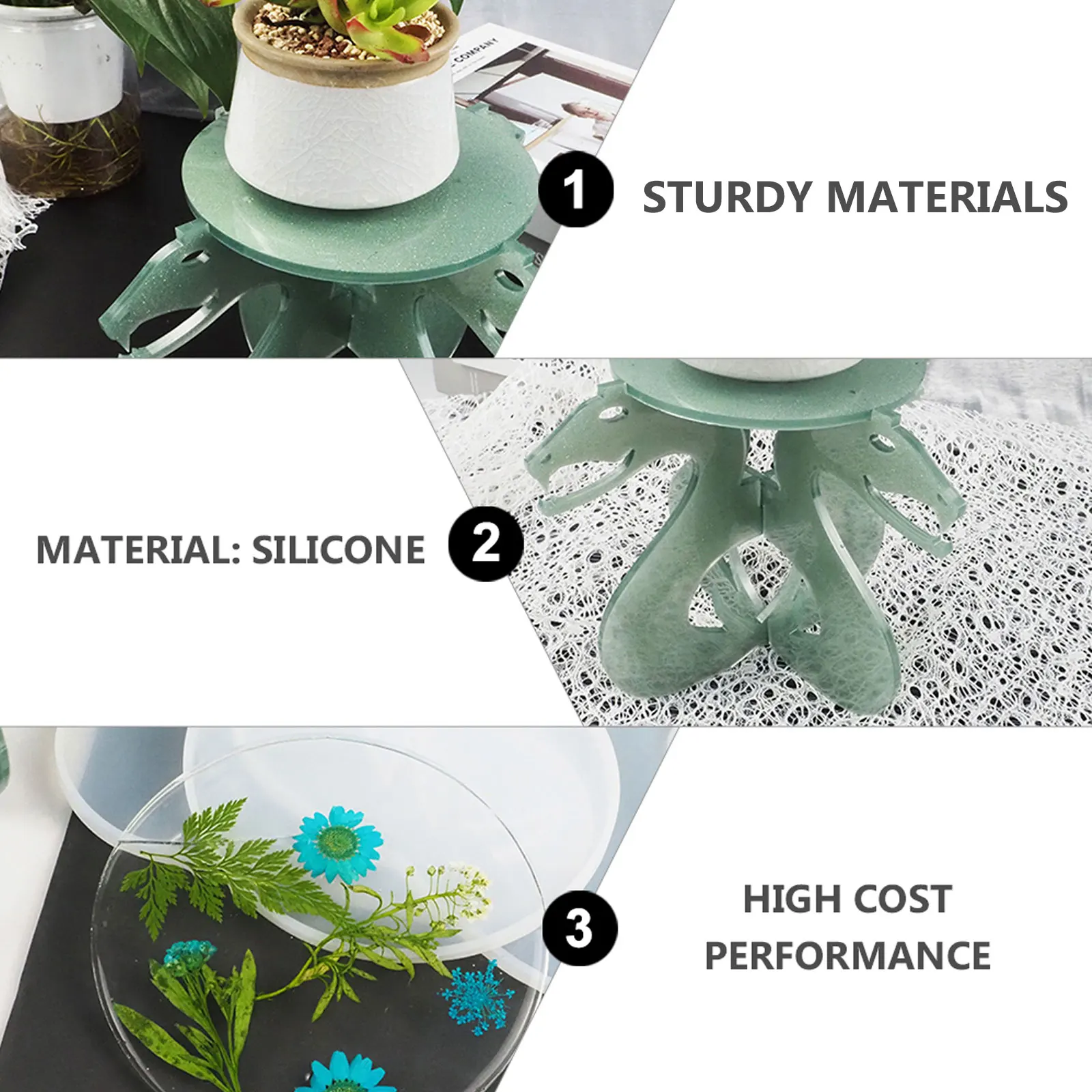 

1Set Snake-Shaped Silicone Crystal Epoxy DIY Mold Flower Pot Rack Storage Rack Mini Desktop Display Stand Flexible