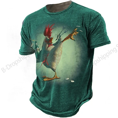 Funny Animal Rooster Cow 3D Print T-shirt Men Women Fashion Hip Hop Oversized Short Sleeve Tops Tees Men Clothing High Quality