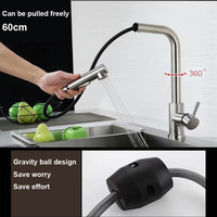 Nozzle Faucets G3/8 Stainless Steel Hot Cold Wate Mixer Tap Deck Kitchen Sink Faucet Pull Out Flexible 2 Modes Stream & Sprayer