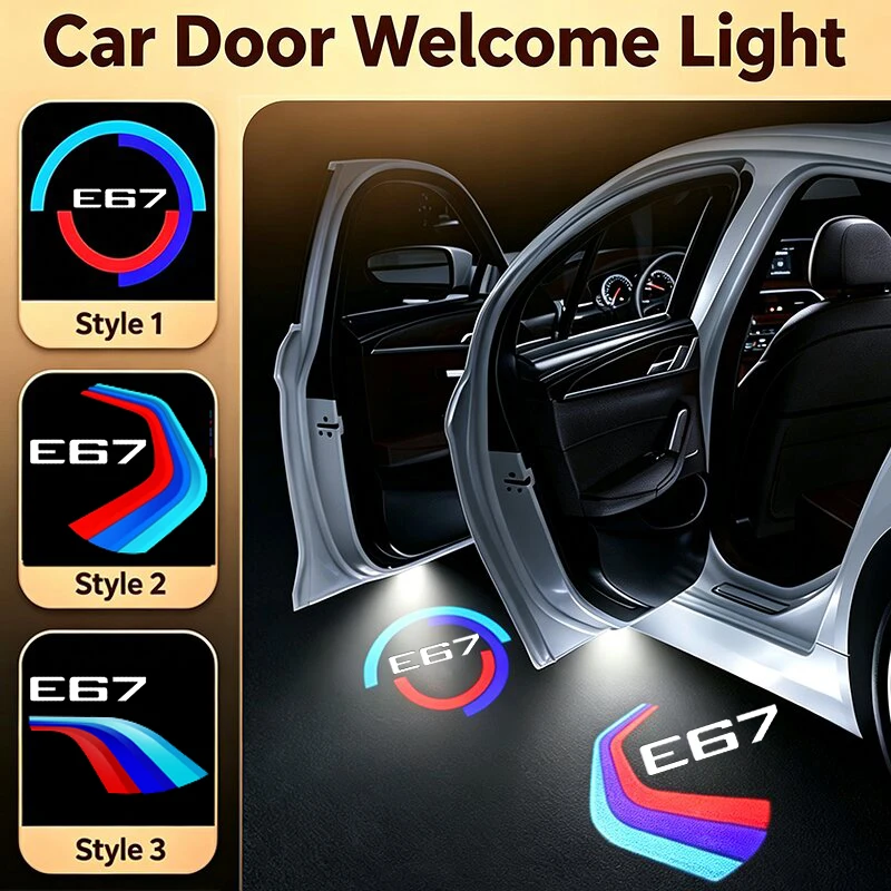 2PCS LED Car Door Welcome Lights For BMW 7 Series E67 2002-2008 745Li 750Li Security Projector Ghost Shadow Lamp Accessories