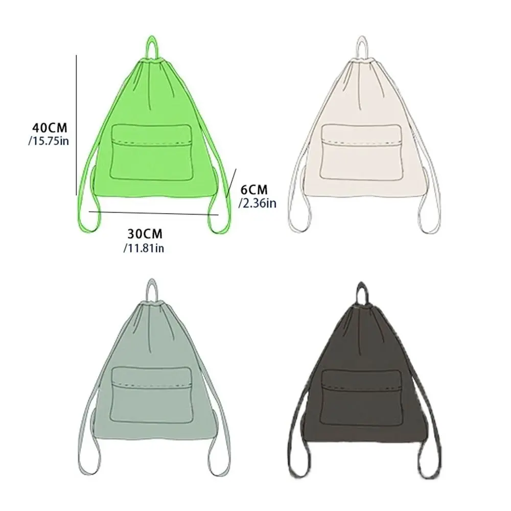 Korean Style Drawstring Backpack Commute Portable Type Nylon Backpack Niche Design Large Capacity Cloth Shoulder Bag Girls