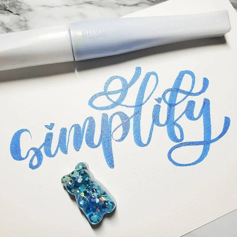 1 Kuretake Zig Wink of Stella Bling Brush Pen MS-55/56 Multicolor Shiny Colored Soft Glitter Brush Pen Calligraphy Lettering Pen