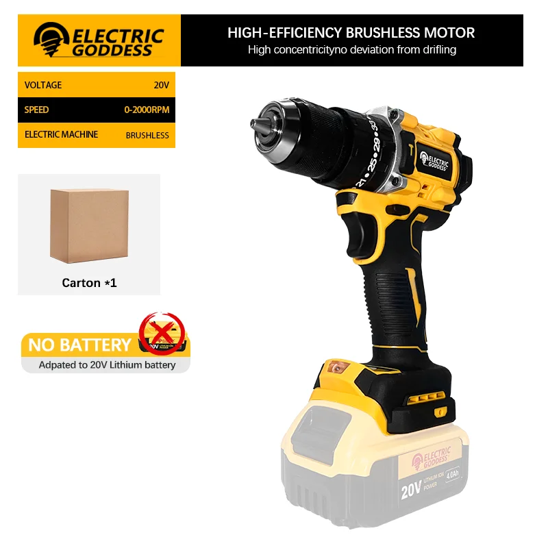 

DCD800 3/8 Inch Cordless Lithium Percussion Drill 2000rpm Brushless Compact Drill For 20V Dewalt Battery Power Tools