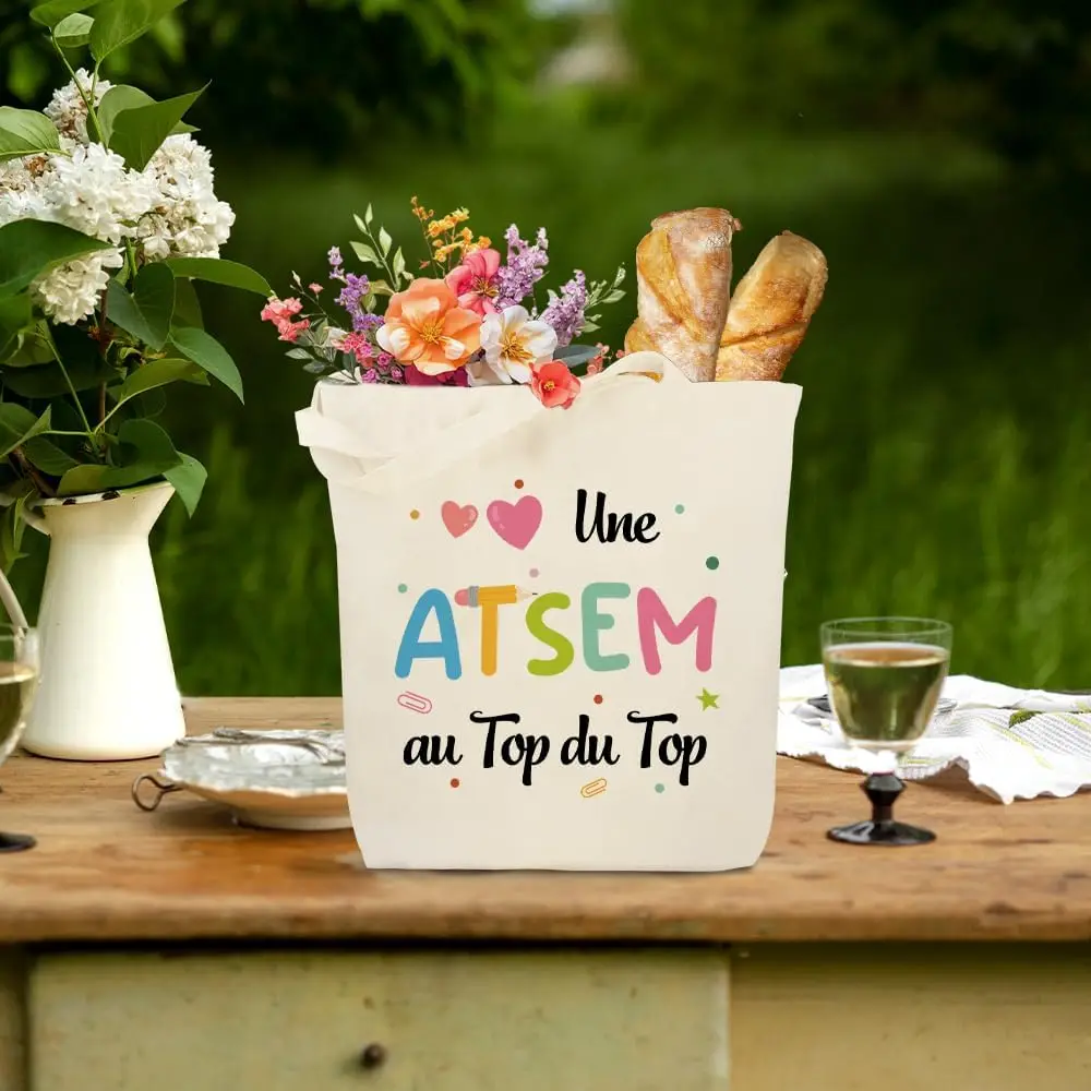 

Thank You Atsem Atsem Gift Tote Bags for Teacher School End of Year Birthday an Atsem Top of the Top Travel Canvas Shopping Bag