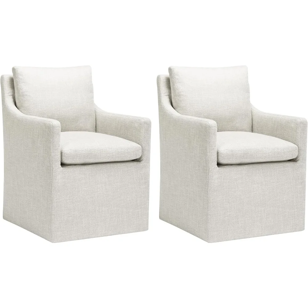 كرسي طعام منجد، كرسي مميز من الكتان لغرفة المعيشة، كرسي أريكة فردي مع كرسي بذراعين منجد لغرفة النوم