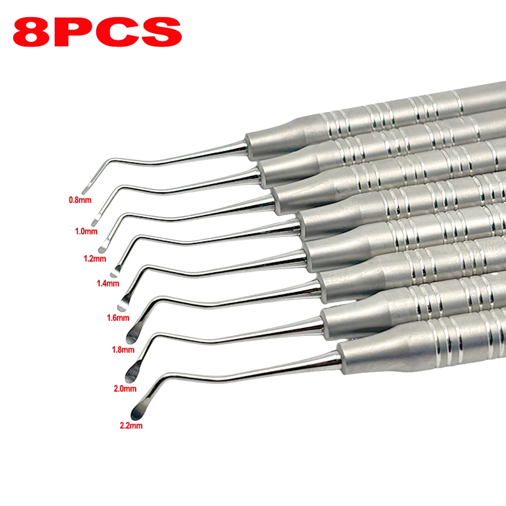 Набор из 8 предметов для стоматологических кюреток Gracey от 0,8 до 2,2 мм для лечения гидроцитовой терапии и глубокой очистки зубов