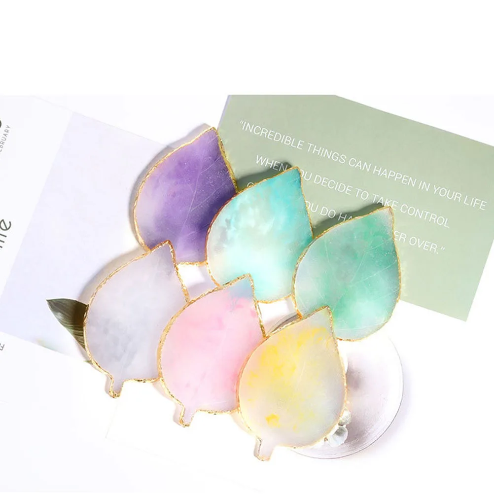 1 قطعة الذهب حافة الراتنج مسمار الفن لوحة الضوء الأخضر ورقة شكل السلس اللون خلط مانيكير أداة لعرض الأساس أصباغ #5