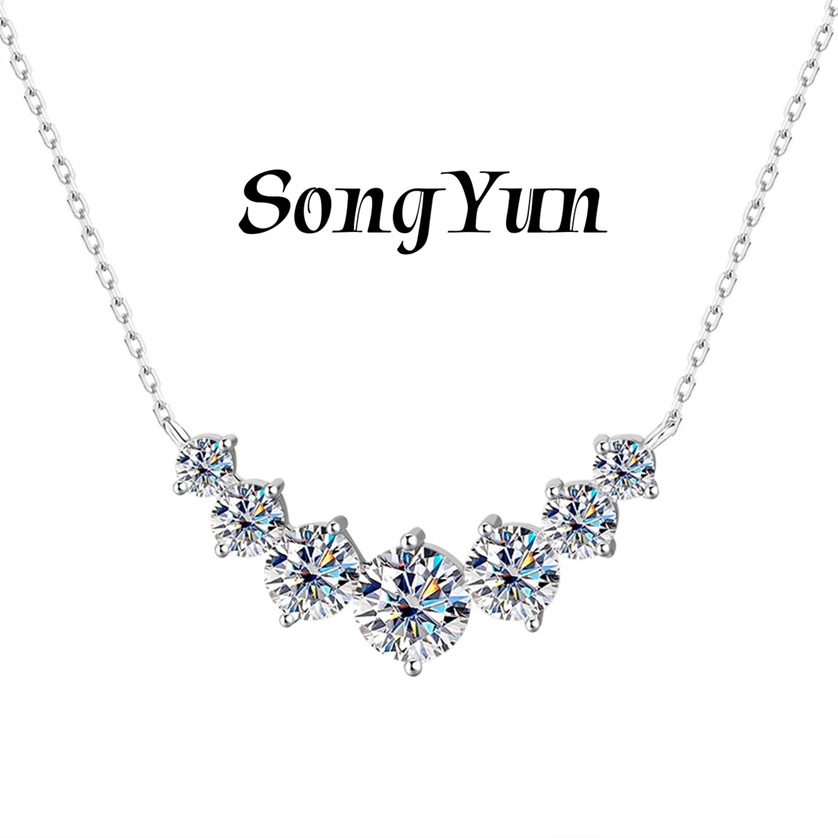 SONGYUN Brand Jewelry 925 Sterling Silver Pendant Necklace D VVS Moissanite Diamond Engagement Women Rhodium Plated SYT Pendant