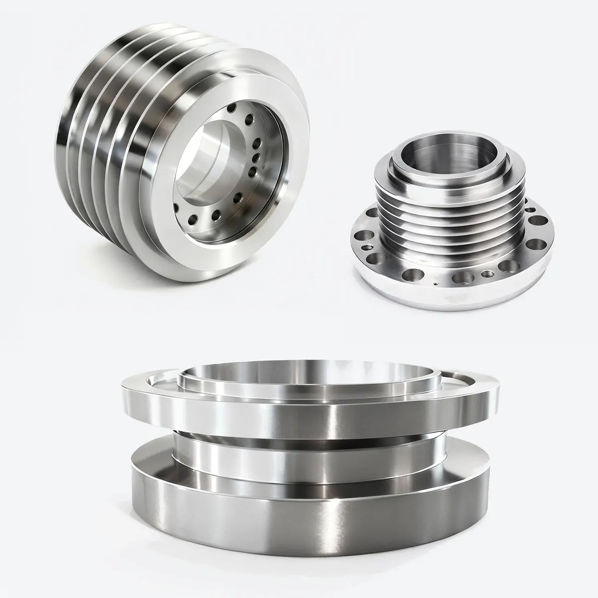 Custom 304 Stainless Steel Multi-Groove V-Belt Pulley, CNC Turning Precision High-Strength Corrosion-Resistant Pulley OEM