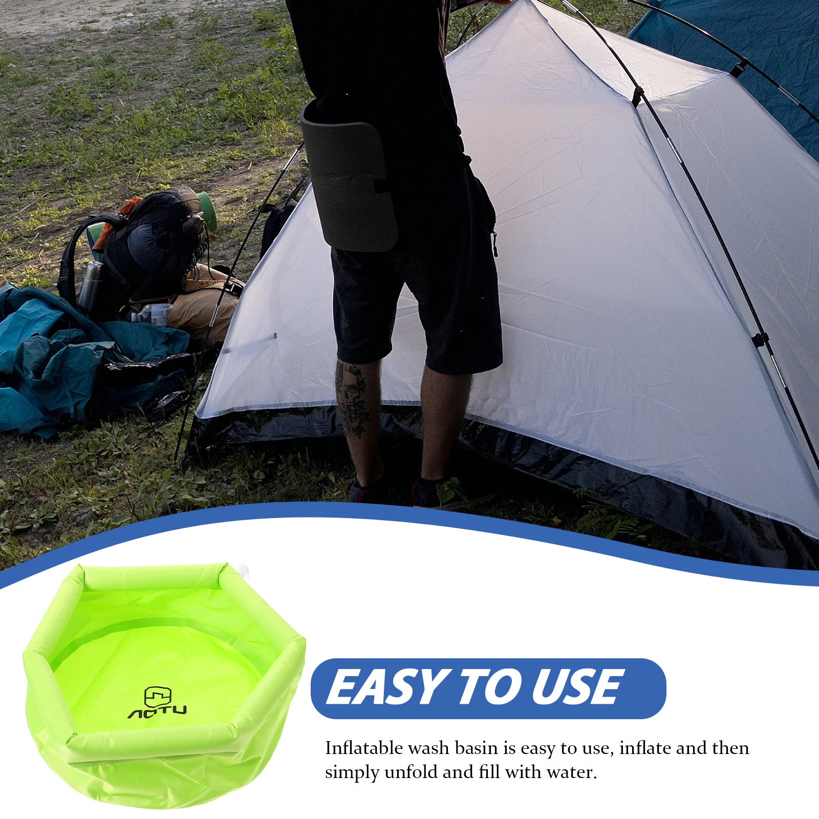 Portable Tub Water Basin Foot Bath Inflatable Outdoor Soaking Pvc for Feet Collapsible Bucket Travel Washing