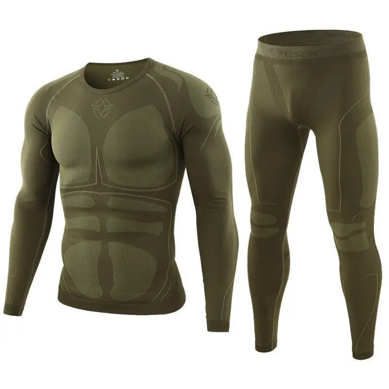 Men's Sports Warm Body Seamless Long Underwear Set Outdoor Warm Training Clothes Fitness Clothes Tight Fitting Shapewear