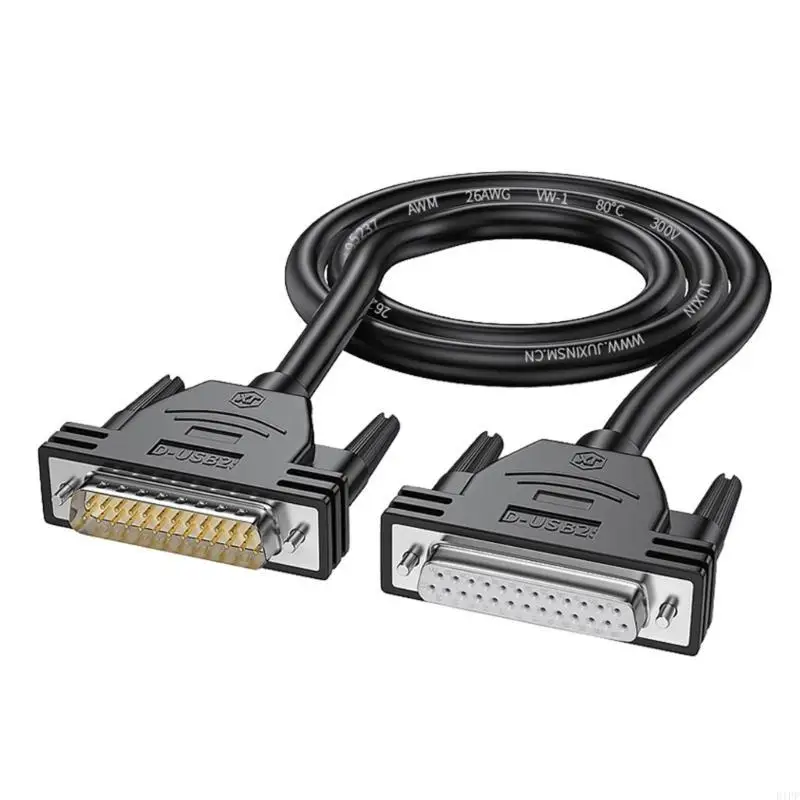 E1PF 50cm-10m Long DB25 Serial Extension Cable Wire for Computers and Printers 26AWG D-SUB 25Pin Connectors Cord Line