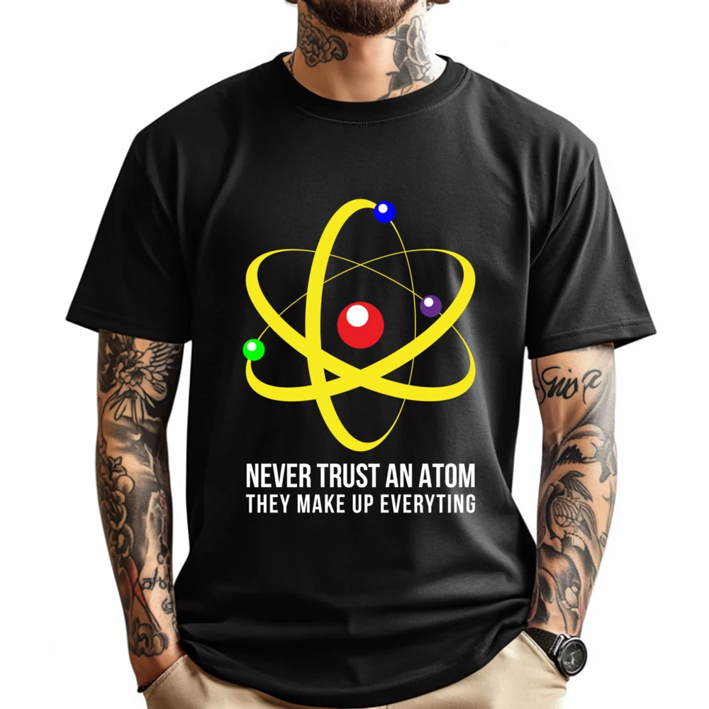 

Никогда не доверивать атом компьютерная наука забавные футболки мужская брендовая одежда