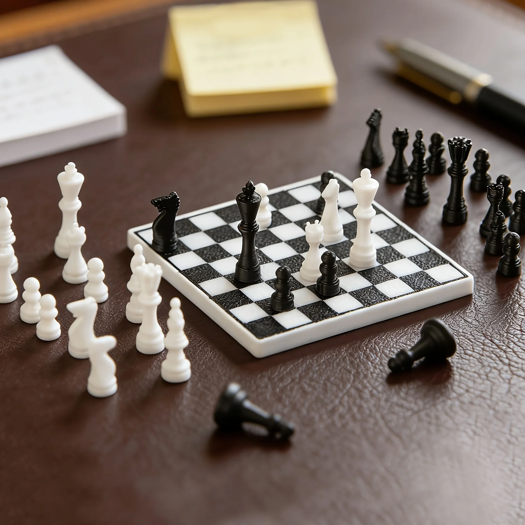 

Миниатюрный шахматный набор в масштабе 1:12, напечатанный на 3D-принтере, мини-шахматная доска, настольное украшение, аксессуары для декора сцен