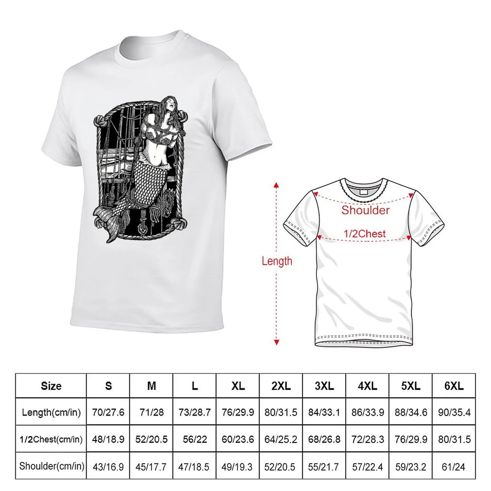 Bound Mermaid T-Shirt Big and Tall Gym T-Shirt