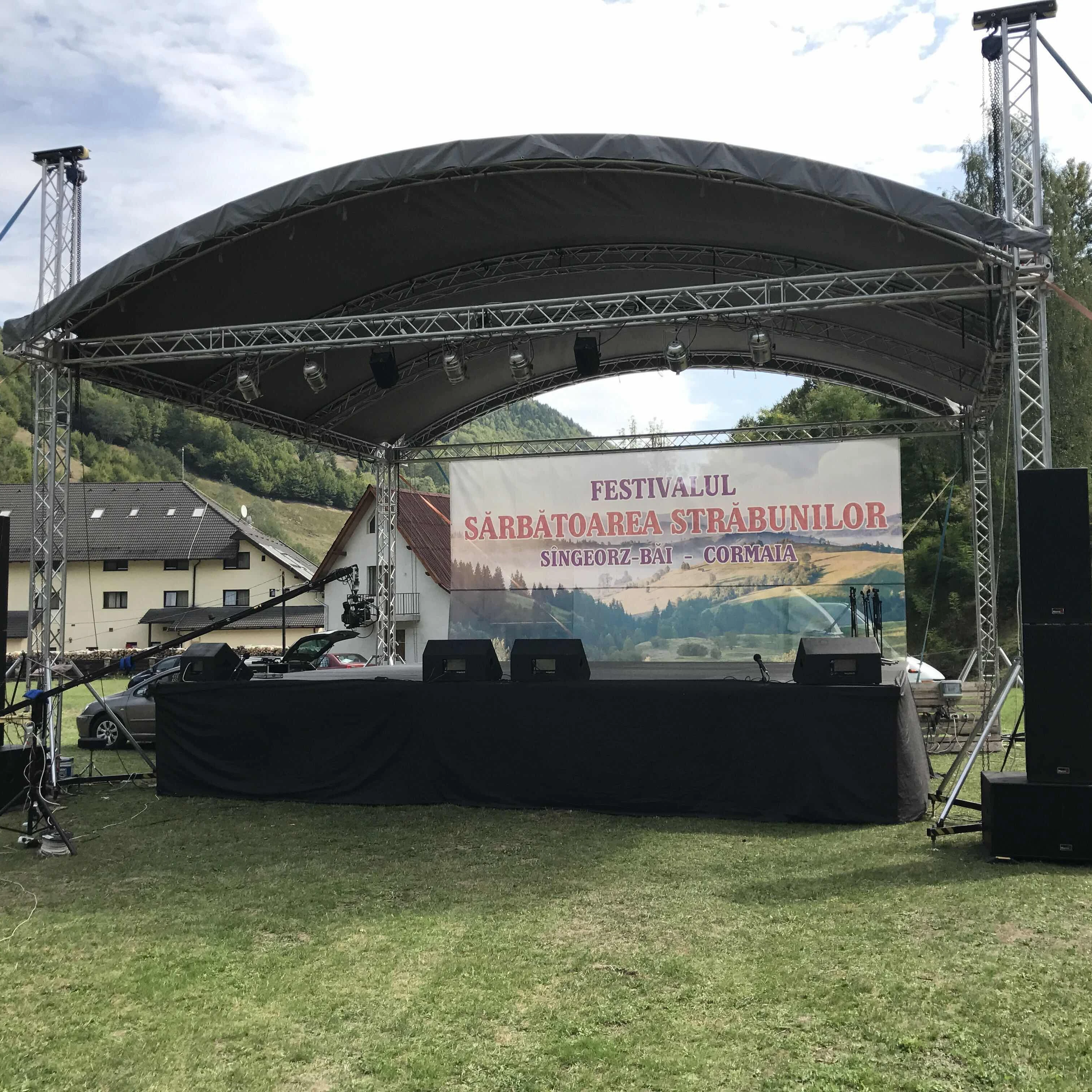 Aluminum Movable Trusses Elections,hanging Lights/compatible Performing Stage Truss Roof Can Block The Sun And Rain