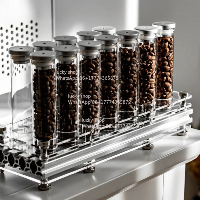 Separate Tube Storage Rack Aluminum Alloy Lid Check Valve Coffee Bean Test Tube Bottle