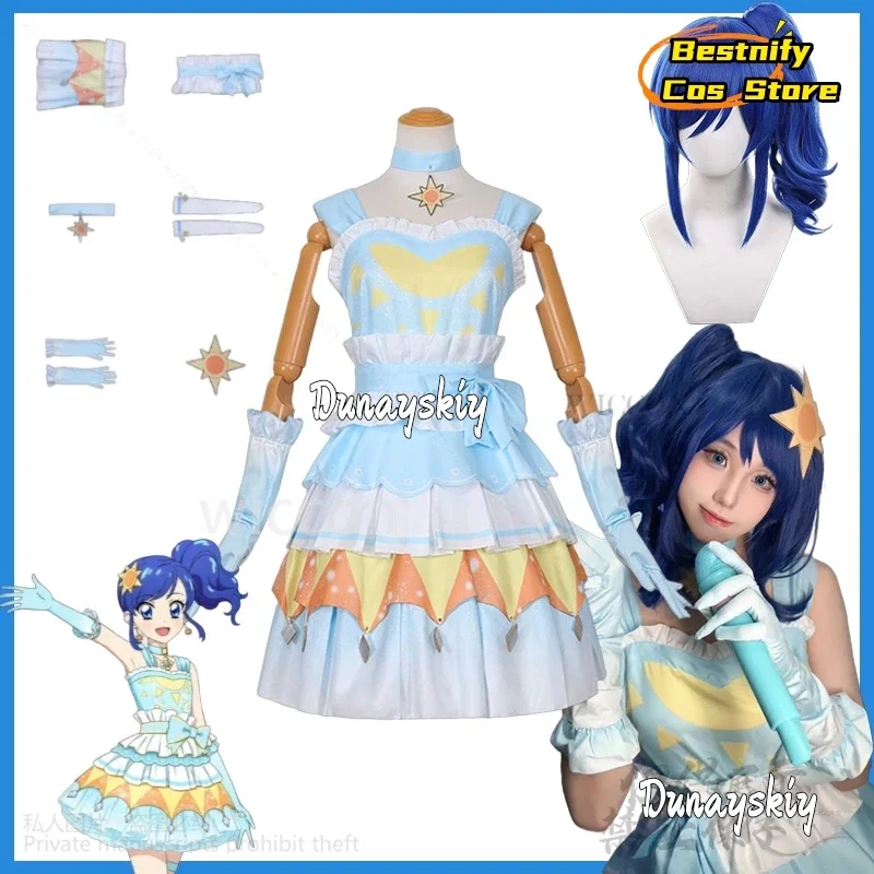 コスプレキリヤアオイアニメアイカツ！コスプレ日本のアイドルかわいい女の子コスチュームケーキドレスアクアブルーロリータ素敵なかわいいJirai Kei пла