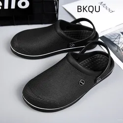 Beach Slippers for Men Round Toe Lightweight Flat Water Proof Comfortable Trendy All-match Breathable Non-slip Shoes Summer Main