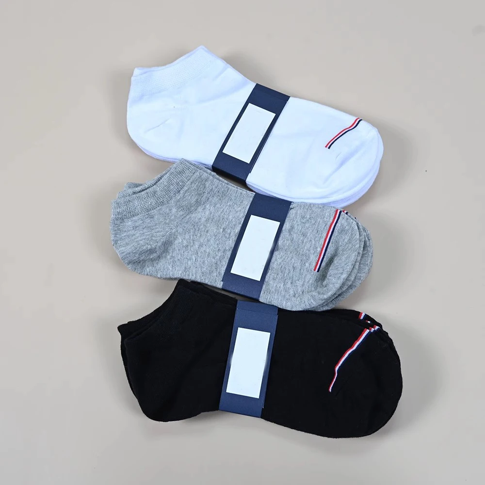 

Spring Summer New Knitted Cotton Colored Weave ort Sos 3 Pairs Set Men's Thin Sport Sle Pure Color Home Comfort Stoings