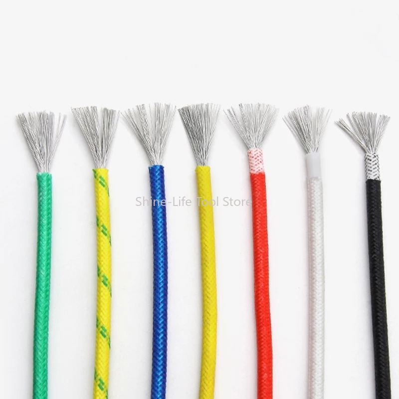 SL 200°C High Temperature Resistant Silicone Wire Fiberglass Braided Insulated Warm Floor Heat Element Line Tinned Copper Cable