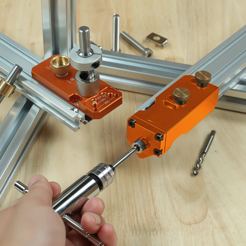 

Направляющий инструмент для сверла из алюминиевого профиля с улучшенным позиционированием и регулируемым упором для надежной точности сверления