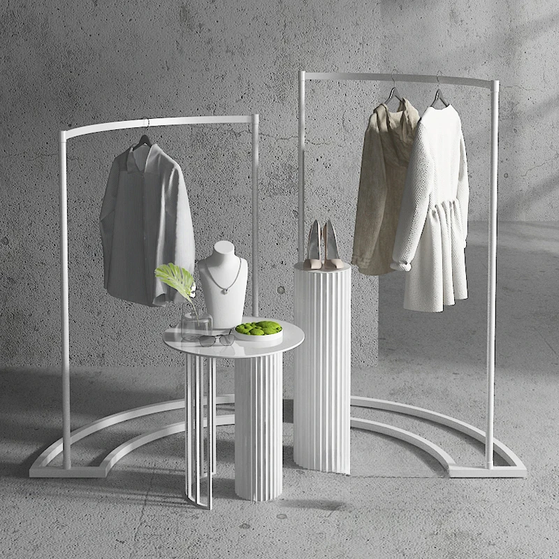 Clothing rack Zhongdao Clothing store display Floor-to-ceiling hanger Longmen Curved side hanging