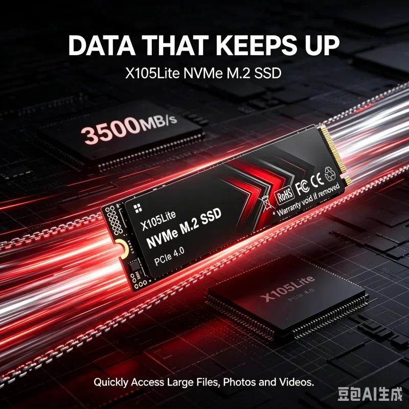 New X105Lite M.2 2280 PCIe4.0 NVMe SSD 500GB/1TB/2TB/4TB High Speed Solid State Drive for PS5 Gaming Laptop & Desktop PC Upgrade