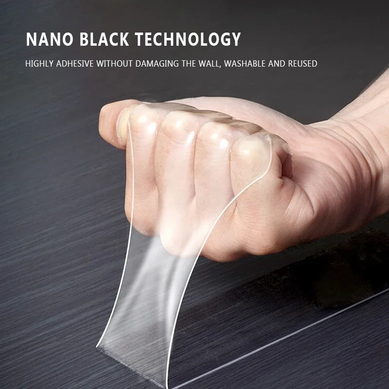 Transparent Acrylic Nano Double Sided Self Adhesive Waterproof Washable Removable Nano Tape for Home Frame Wall Hook Wallpaper