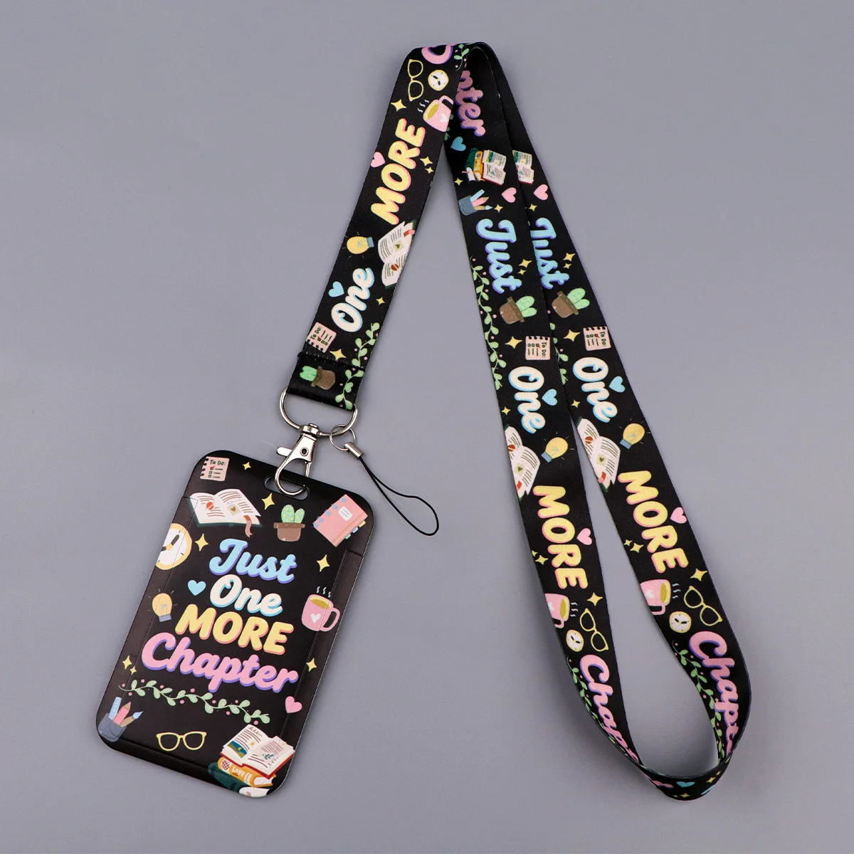 Gothic Skull Lanyard Card Holder Book Quotes Neck Strap ID Badge Protector for Student Bus Office Work ID Card Cover
