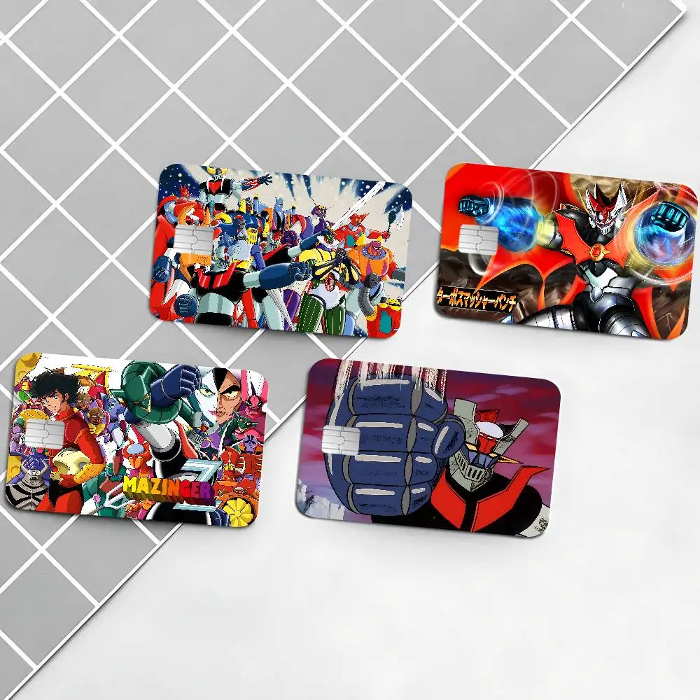 Anime Mazinger Z Cartoon Credit Card Skin Stickers for Bank Card Bus Metro Card Sticker Waterproof Women Gift