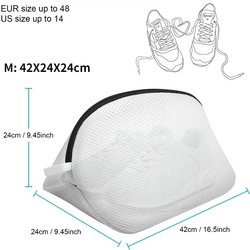 Sac à linge en maille avec fermeture éclair pour machine à laver, sacs de rangement pour chaussures de voyage, boîte de rangement pour vêtements de protection