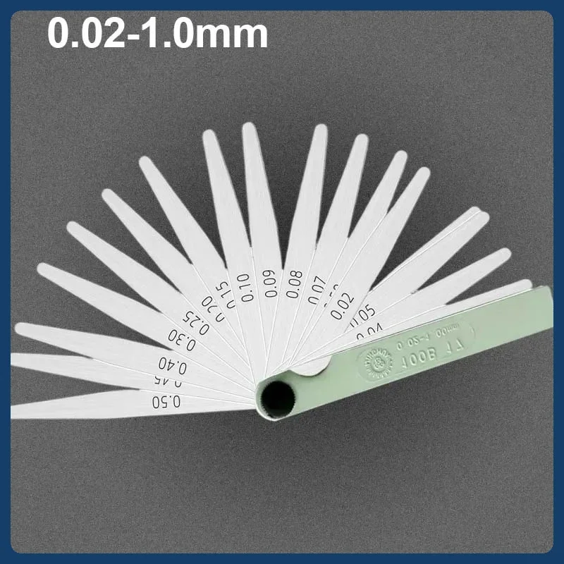 Alat Ukur Celah Metrik 0.02-1.00mm 17 Bilah Feeler Gauge Untuk Penyesuaian Katup Mesin