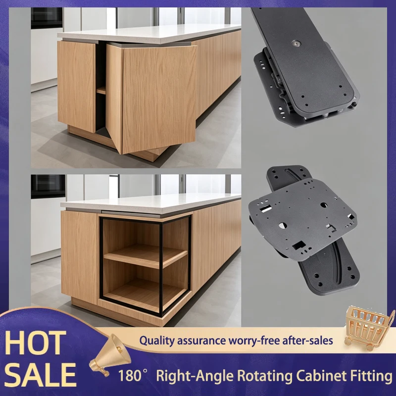 Industrial Grade Heavy Duty 180 Degree Rotary Corner Cabinet Fitting With Double Sided Damping Buffer For Display Showcase