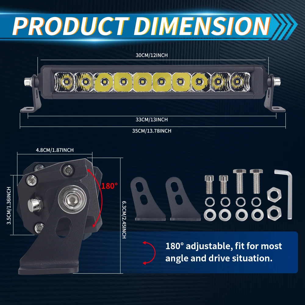 Lampu LED Bar 12 Inci 50W Off  - Led Work Light Bar 12 Inch Offroad ulasan dan harga
