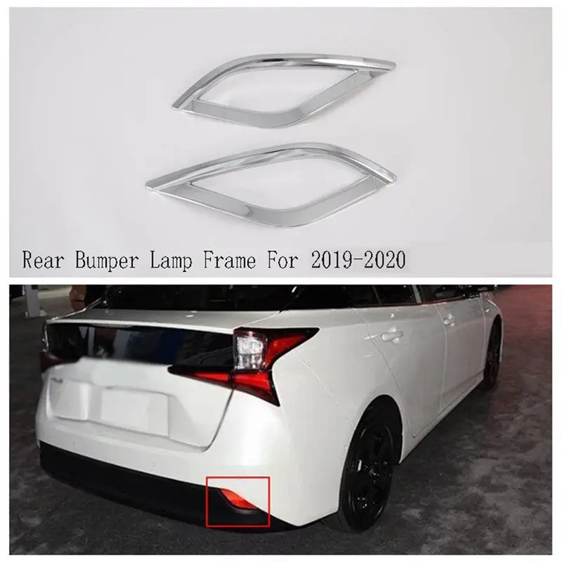 A22F-Rear Bumper Lamp Frame Rear Fog Light Lamp Cover Trim For Toyota Prius 2019-2020