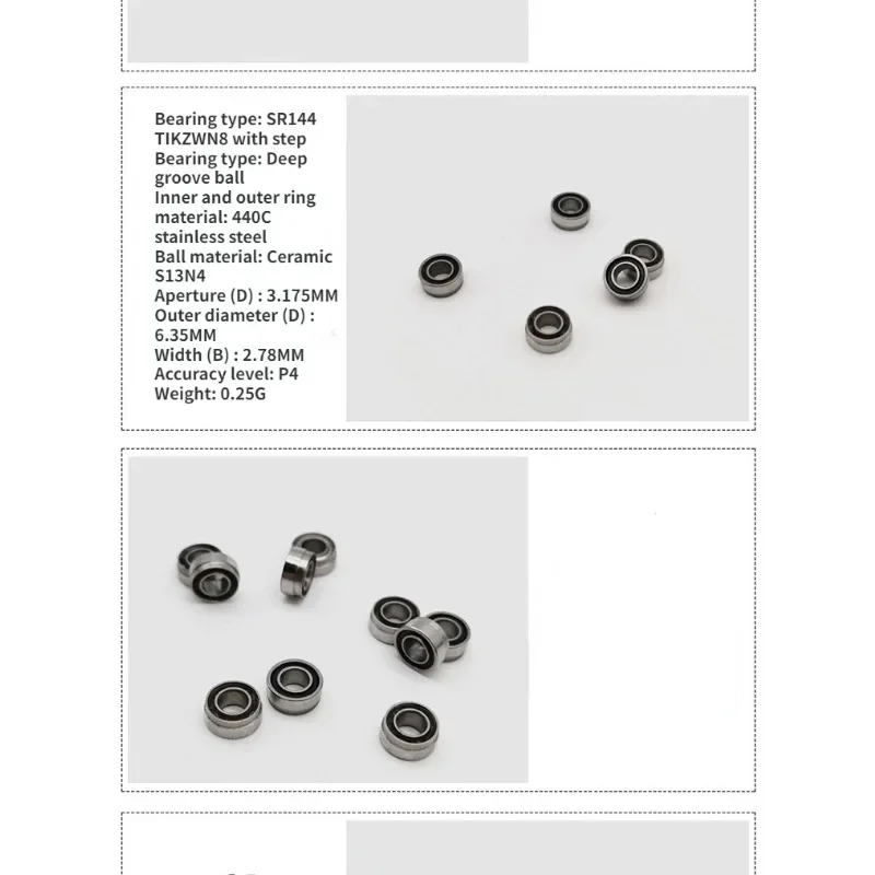 KAVO-Micro Dental SR144 de alta velocidad, rodamiento móvil de 3.175x6,35x2,78mm con escalones de teléfono, cerámica especial de alta precisión