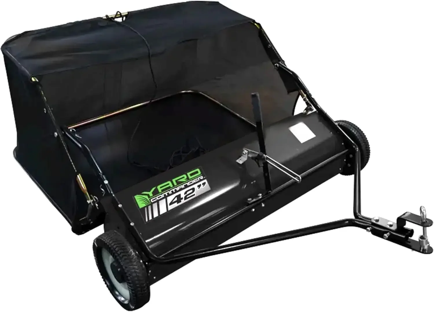 

42-Inch Tow Behind Lawn Sweeper - 17.79 Cubic-Feet Capacity with 42-Inch Clearing Width - 10-Inch Nylon Brushes