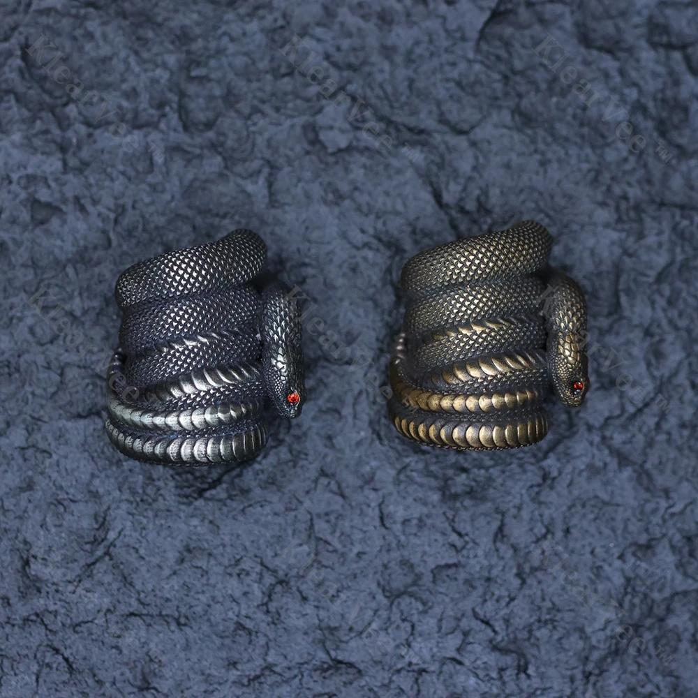 

Brass Coiled Snake S925 Outdoor Tool EDC Personalized Paracord Woven Knife Bead DIY Keychain Charm Camping Backpack Accessory